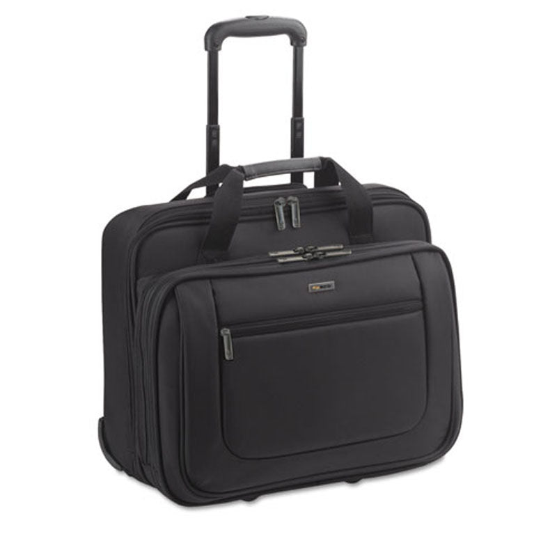 Classic Rolling Laptop Case - Fits Up to 17.4 Inch Laptops, Durable Black Polyester Travel Bag for Business & Airplane Carry-On