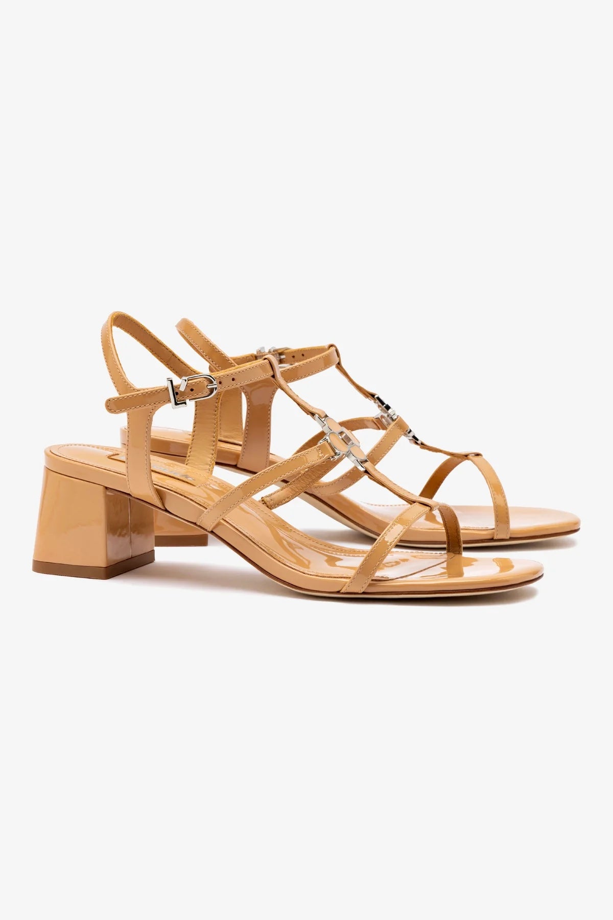 Hana Block In Tan Patent Leather - Stylish Women's Shoes for Work, Office & Casual Wear | Comfortable & Fashionable Footwear for Everyday Use