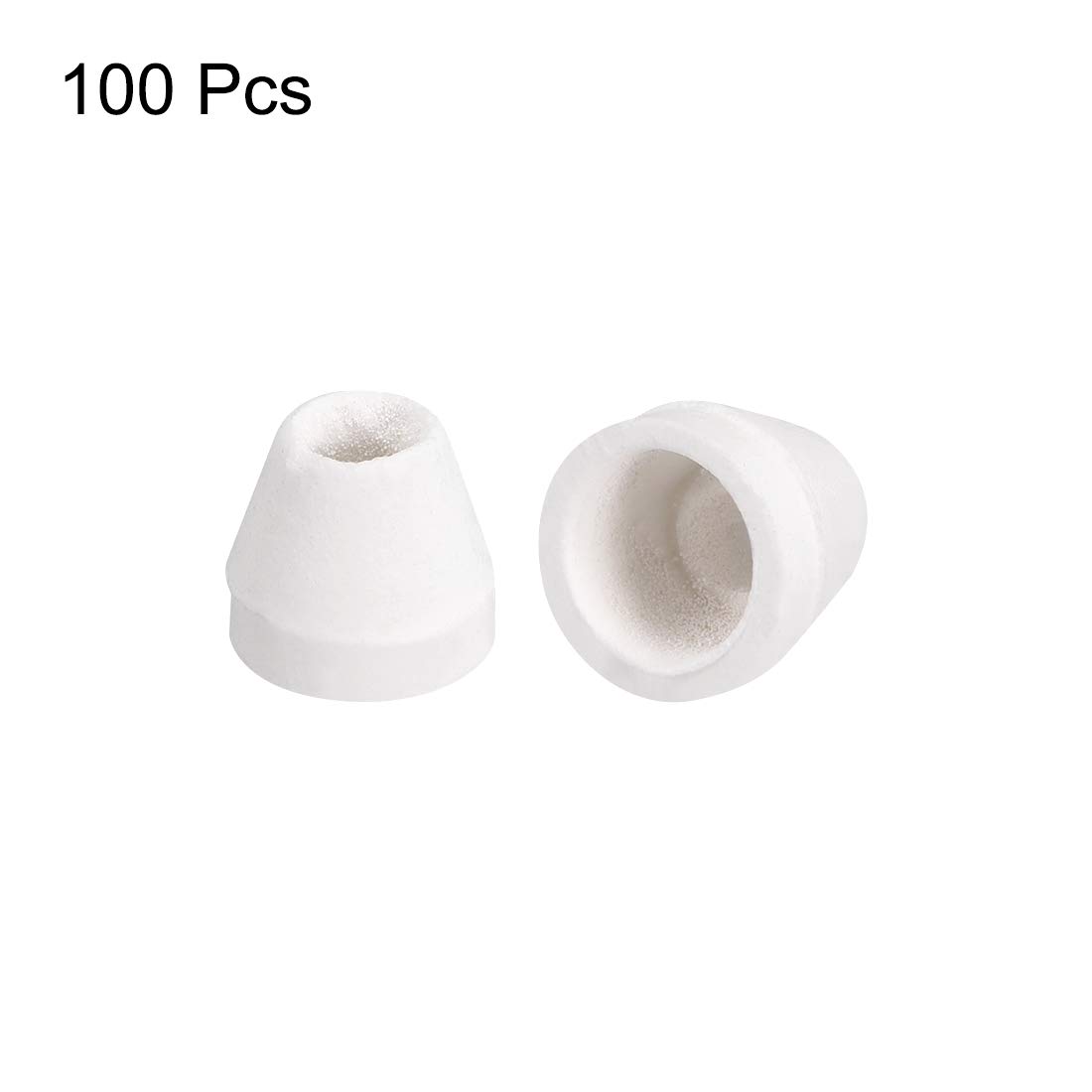 100pcs Ceramic Electrical Insulators - 4mm Dia Tapered Porcelain Tube Beads, High Temperature Resistant (1000°C) for Oven, Kiln & DIY Electronics Projects - Perfect for Jewelry Making, Pottery & Electrical Wiring