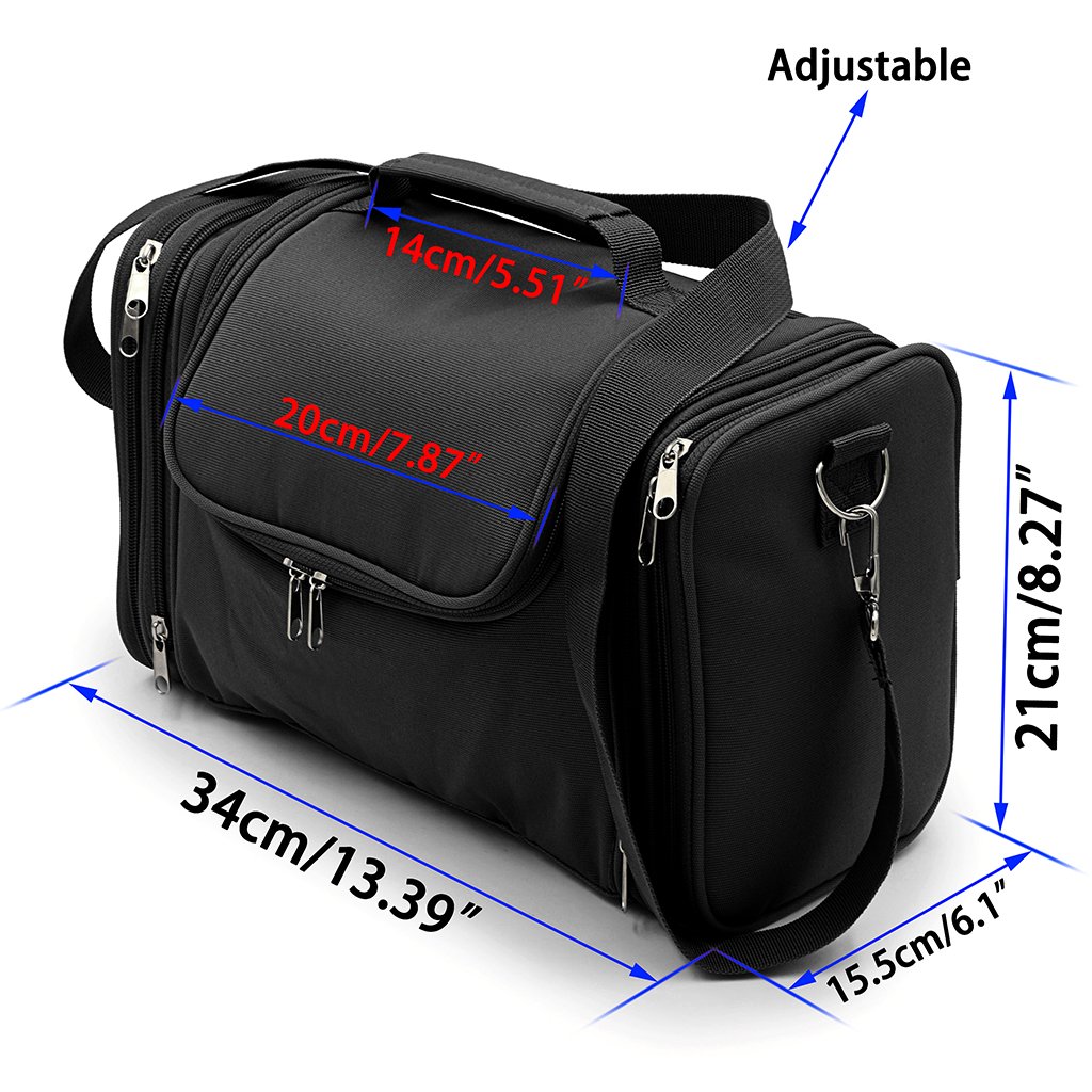 IGNPION Large Hanging Toiletry Bag - Waterproof Travel Makeup Organizer with Multiple Pockets for Business Travel, Vacation & Home Storage (Black) | Perfect for Cosmetics, Toiletries & Travel Essentials Organization