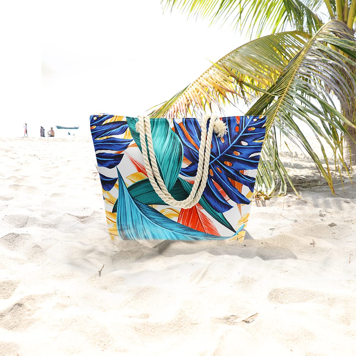 Waterproof Extra Large Beach Tote Bag for Women - Zippered Travel & Daily Use Tote - Perfect for Pool, Beach, Gym & Shopping