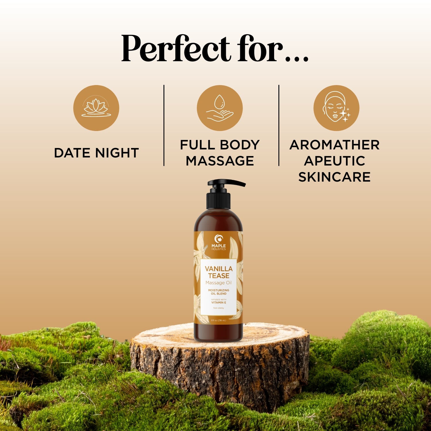 Vanilla Tease Massage Oil for Couples - Relaxing & Sensual Aromatherapy Massage Lotion - Perfect for Romantic Evenings & Spa Nights at Home