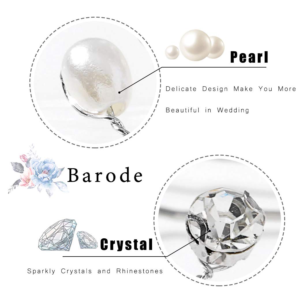 Sparkling Rhinestone Wedding Hair Pins with Pearls – Elegant Crystal Bridal Hair Accessories for Women & Girls (3-Pack) – Perfect for Bridal Showers, Weddings & Special Occasions