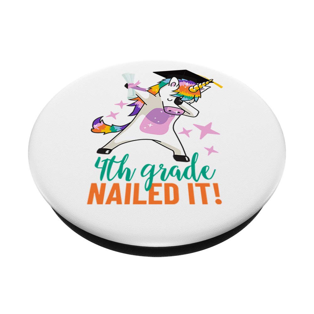 4th Grade Graduation Unicorn PopSockets PopGrip - Swappable Phone & Tablet Grip for Girls | Perfect Graduation Gift for Elementary School Students, Birthday Party Favors & Back-to-School Accessories