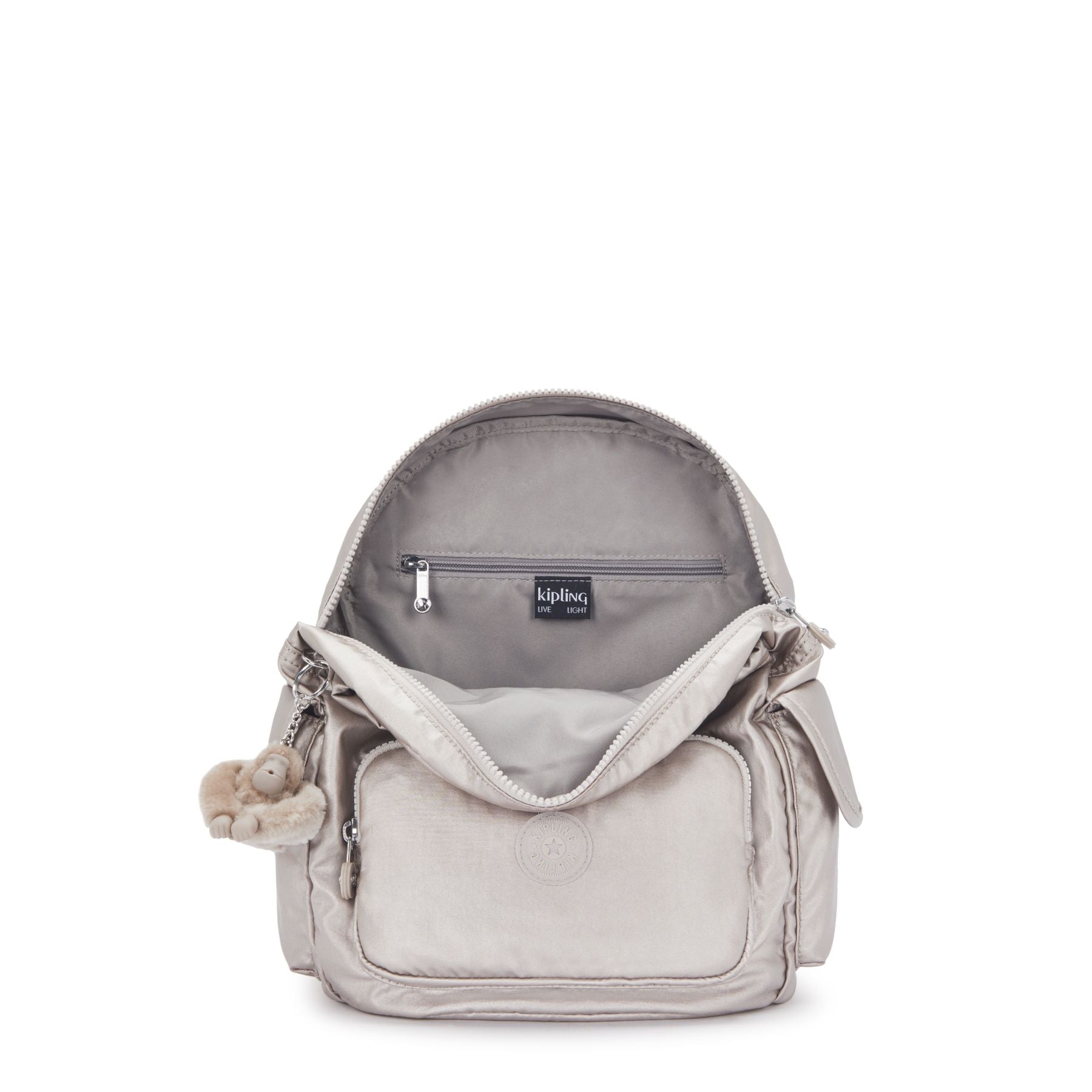 Kipling City Pack Small Metallic Backpack - Lightweight Travel Backpack for Women & Teens, Water-Resistant Daypack for Work, School & Commuting (Metallic Glow)