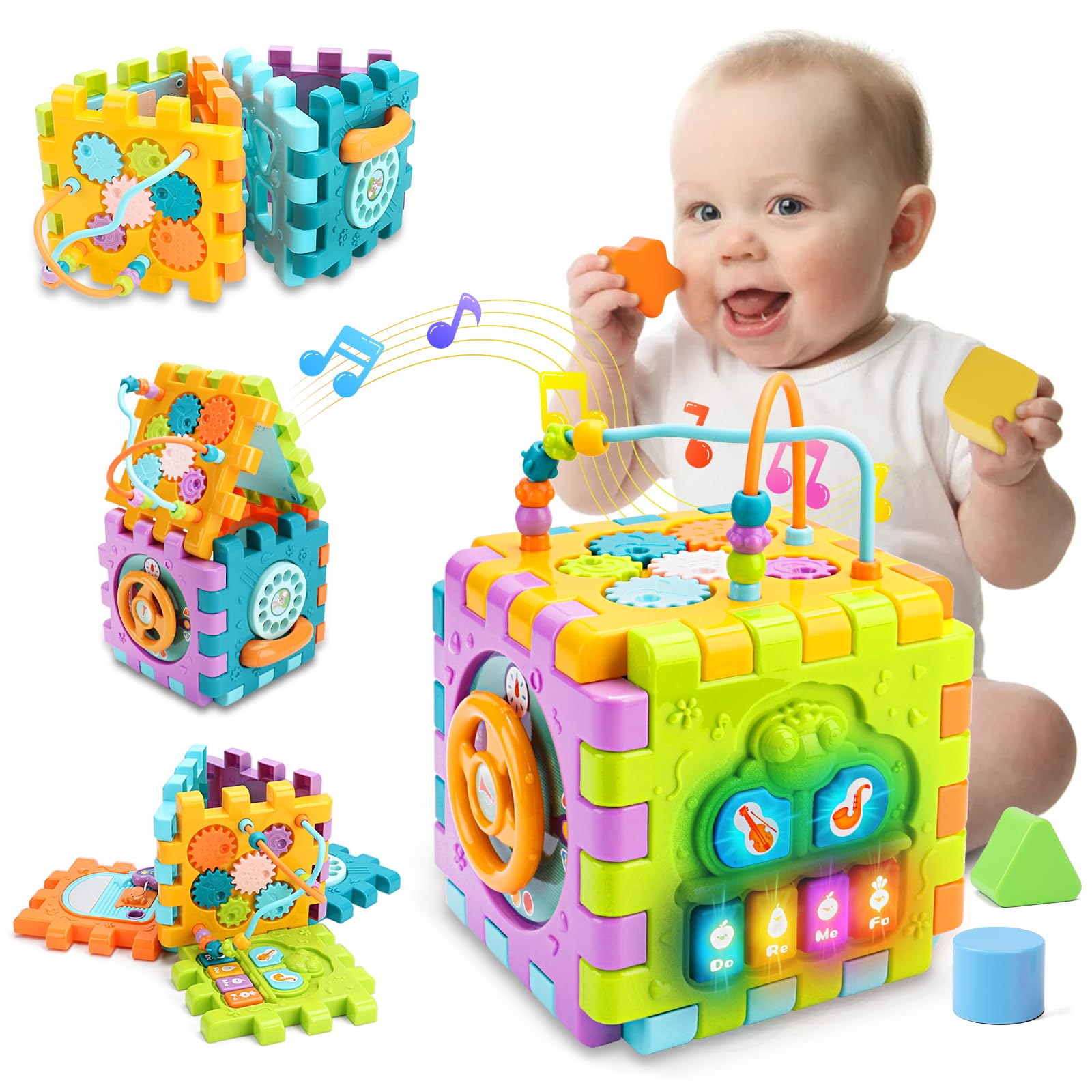 Nicknack Baby Learning Activity Cube - 6-in-1 Montessori Educational Toy for 3 Year Olds | Sensory Development Toy for Toddlers | Perfect for Early Learning & Playtime at Home or Preschool