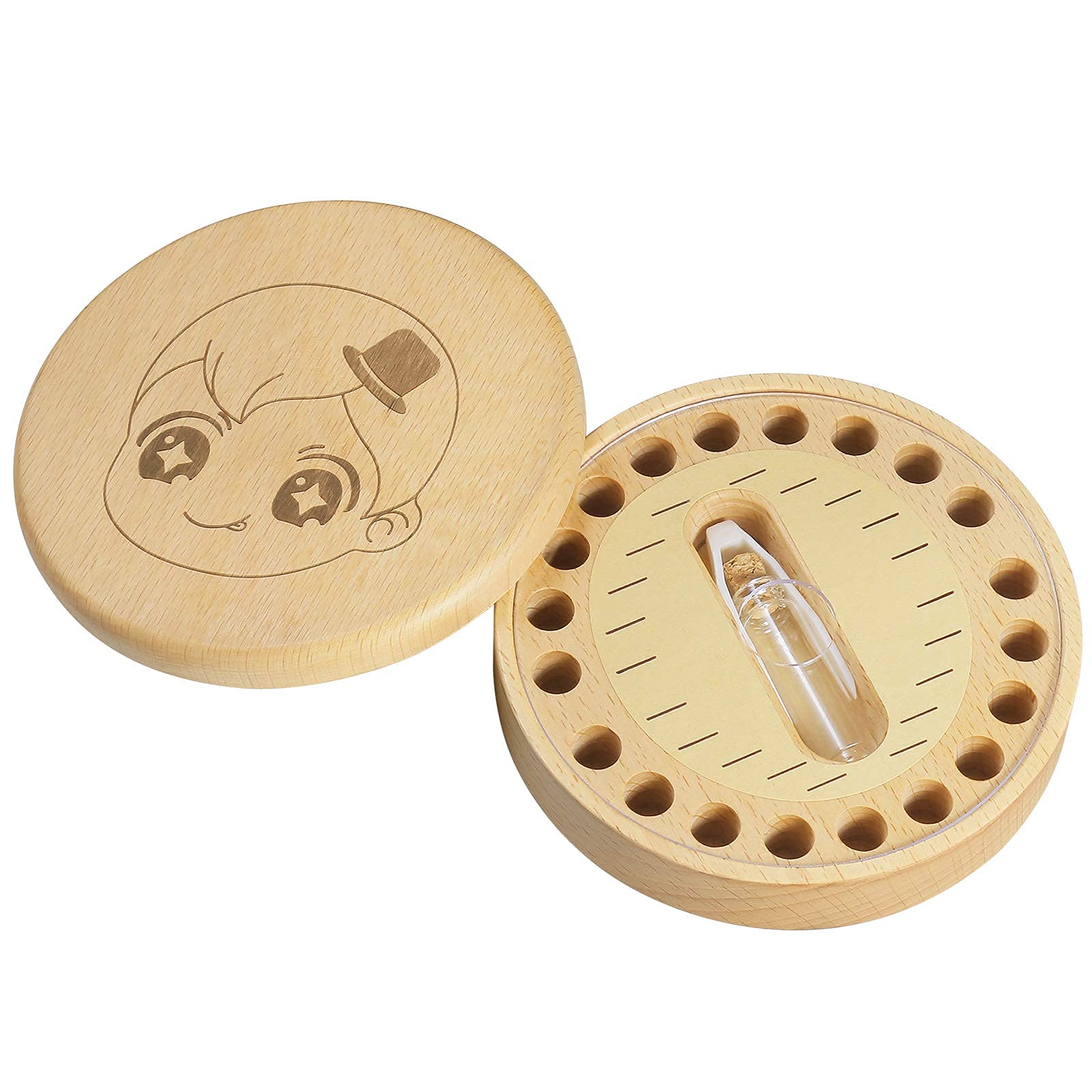 Wooden Baby Tooth Keepsake Box for Boys - 4.25