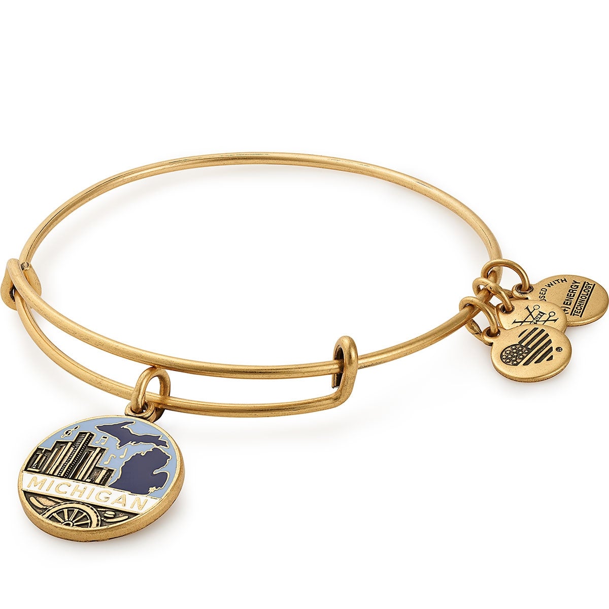 Detroit & Great Lakes Charm Bracelet - Handmade Adjustable Bangle with Unique Duo Charms - Perfect for Travel Lovers & Souvenir Collectors
