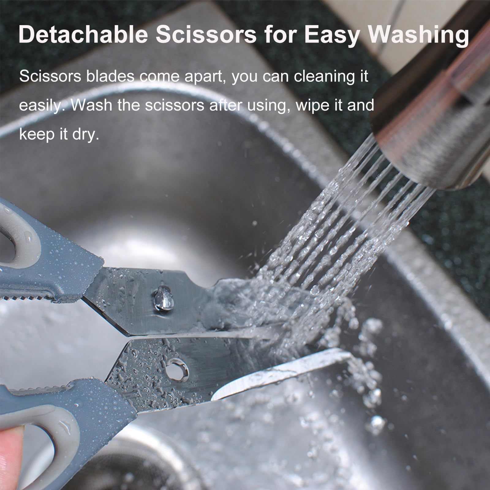 Heavy Duty Kitchen Shears - Dishwasher Safe All-Purpose Food Scissors for Cutting Meat, Vegetables, Fish - Sharp, Come-Apart Design - Perfect for Meal Prep, Cooking, and Butchering