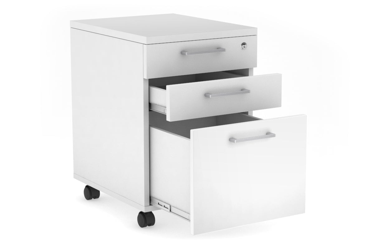 Lockable Mobile Pedestal with File Drawers - Laminate Office Storage Cabinet for Files & Supplies | Perfect for Home Office, Classroom & Workplace Organization