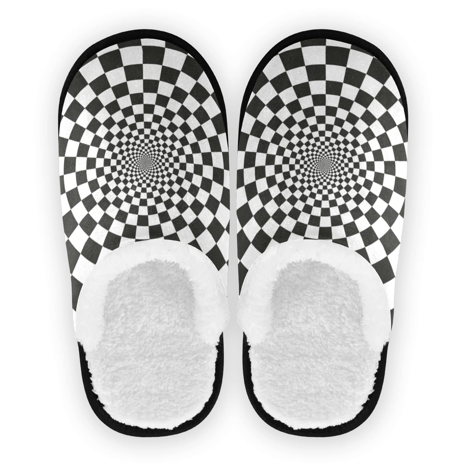 Black & Purple Checkered Pattern Unisex House Slippers - Soft Indoor/Outdoor Slides for Women & Men | Perfect for Home, Lounge, Dorm & Backyard Comfort
