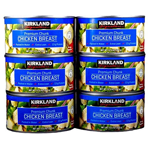 Kirkland Signature Solid White Albacore Tuna & Chicken Breast Cans Bundle - 8 Albacore Tuna Cans + 6 Premium Chunk Chicken Cans | High Protein Pantry Staples for Meal Prep, Emergency Food Supply & Healthy Snacks