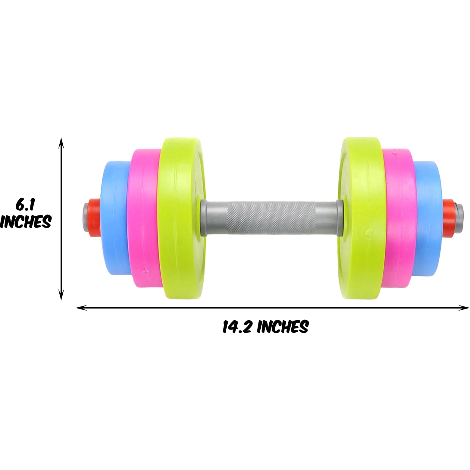 PowerTRC Kids Dumbbell Toy Set - Adjustable Water or Sand Filled Workout Weights for Toddlers | Pretend Play Fitness Equipment, Exercise & Gym Toys for Children | Perfect for Indoor Play, Outdoor Beach Activities & Early Childhood Development