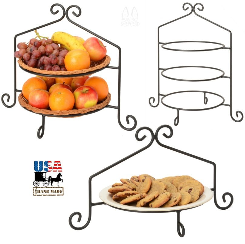 Premium Iron Pie Rack Set - Single, Double & Triple Tier Metal Baking Stands for Kitchen, Bakery & Dessert Display | Heavy Duty USA-Made
