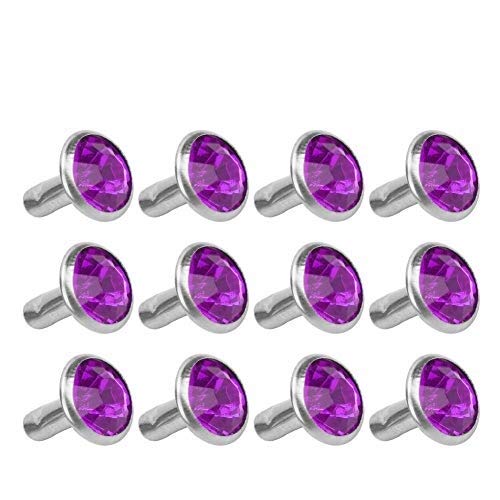 100Pcs Rhinestone Rivets - 8MM Acrylic Decorative Studs for DIY Luggage, Shoes, Hats & Clothing - Sparkling Synthetic Crystal Embellishments for Fashion Accessories & Craft Projects