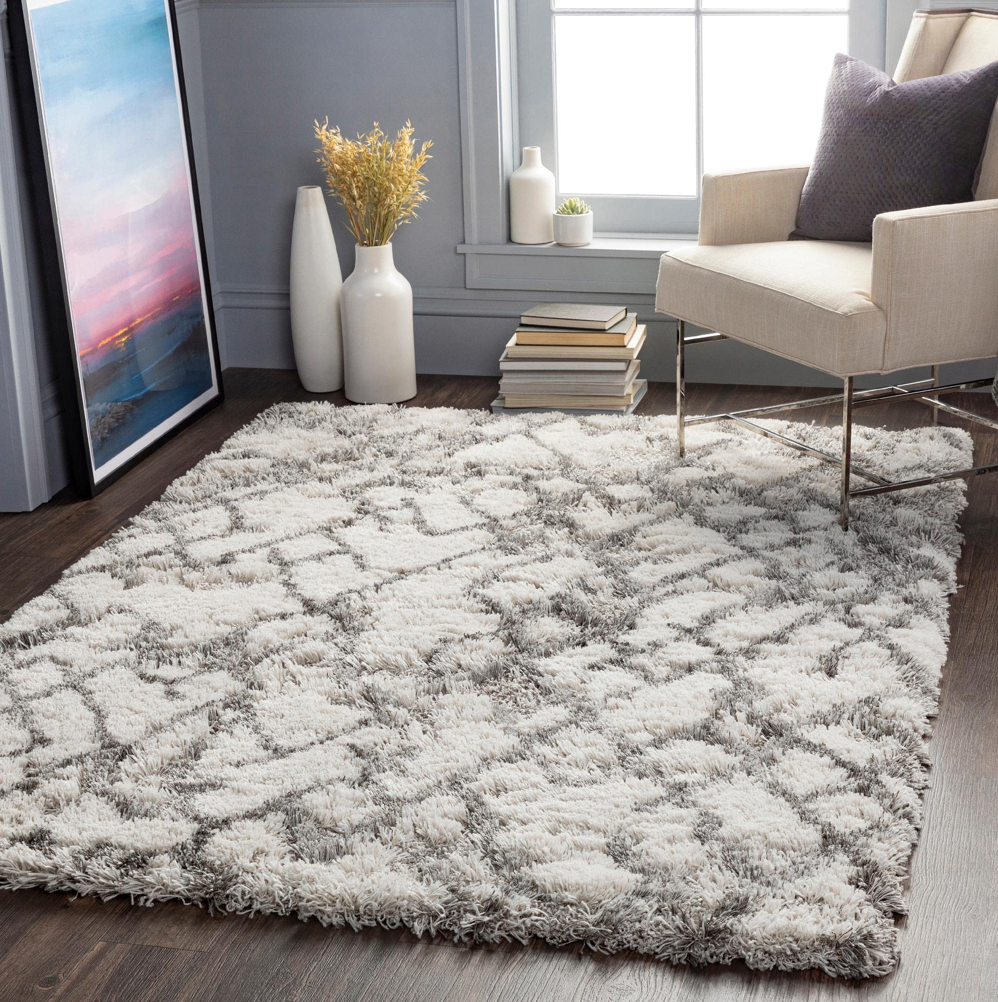 Mark&Day 8x10 Oudorp Modern Medium Gray Area Rug - Soft & Durable Carpet for Living Room, Bedroom, Kitchen - 7'10