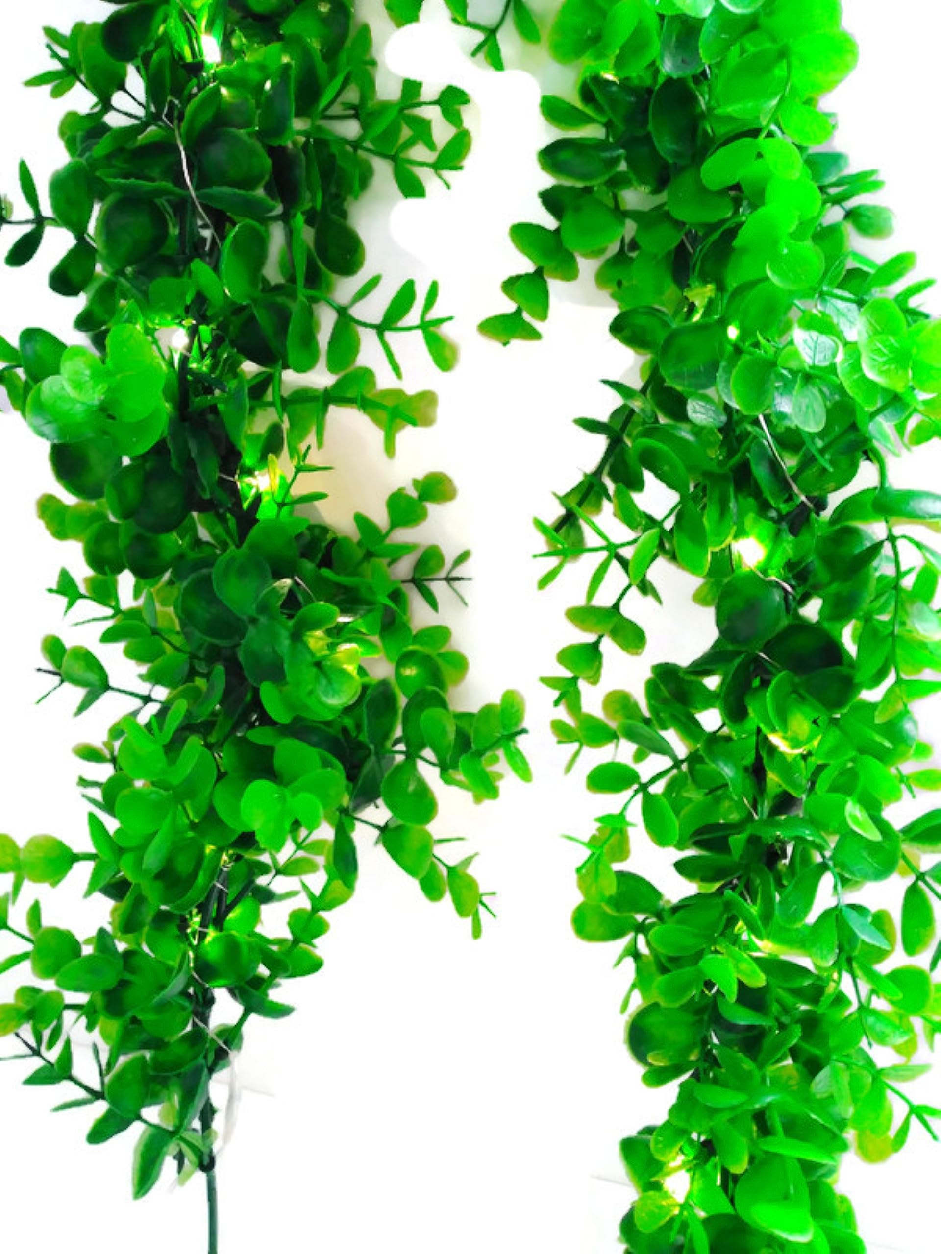 Premium LED Boxwood Leaves Garland - 6FT Artificial Greenery with Warm White Lights for Indoor/Outdoor Wedding, Party, and Home Decor