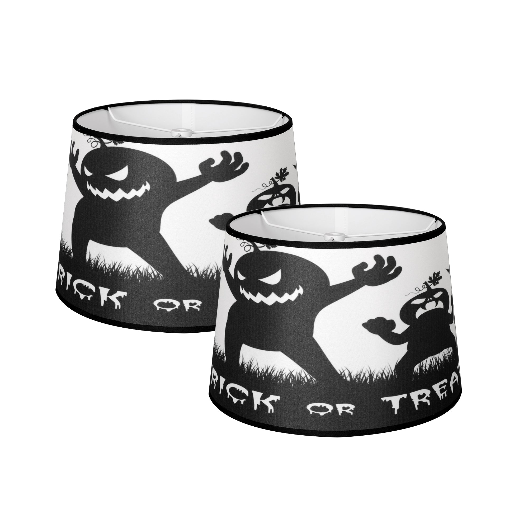 Halloween Round Empire Lamp Shade Set of 2 - 10x12x8 Inches - Carro Home Collection Limited Edition - Perfect for Spooky Decor, Living Room & Bedroom Lighting