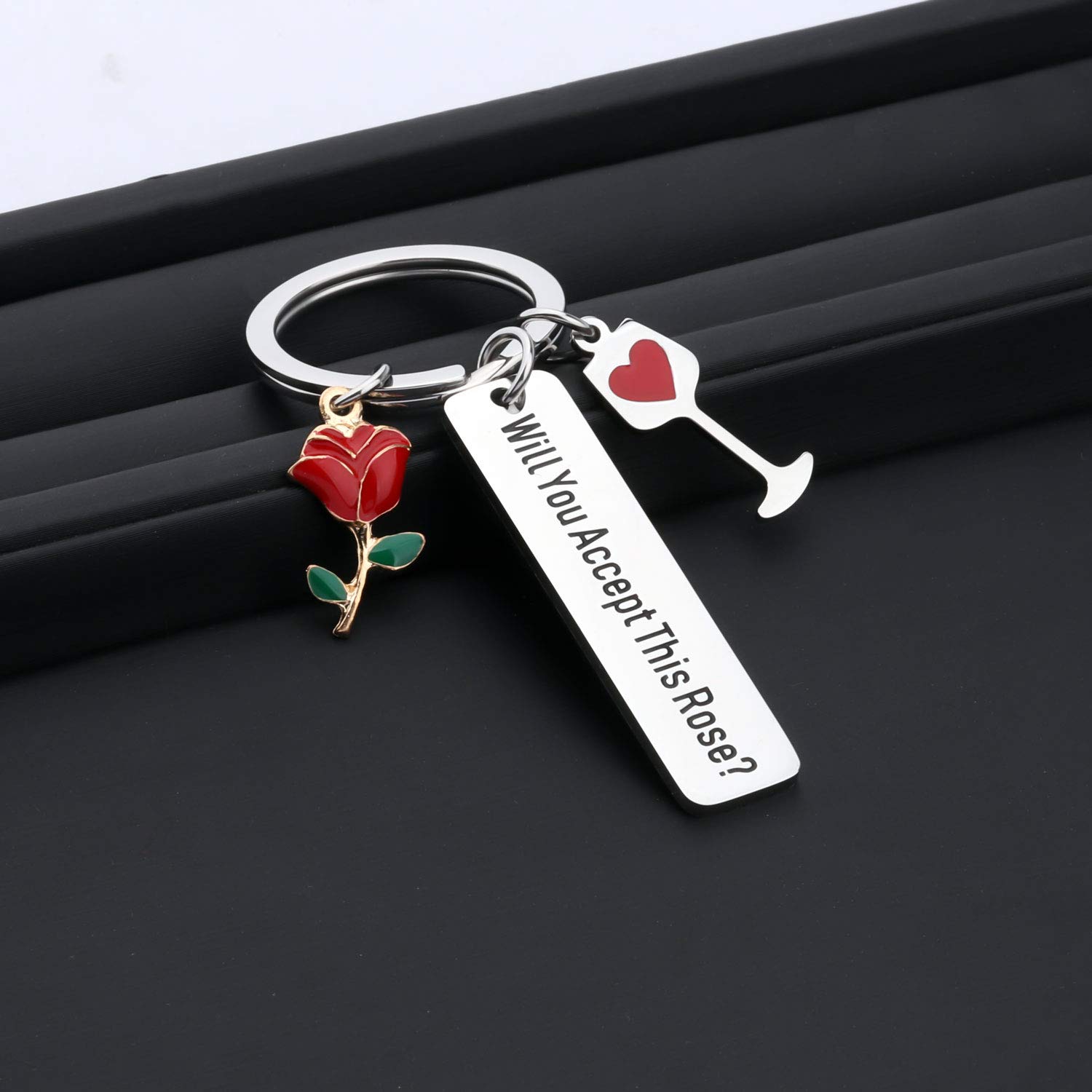 BLEOUK Show Inspired Rose Keychain - Perfect Gift for Fans - Ideal for Cosplay, Collectibles & TV Show Merchandise