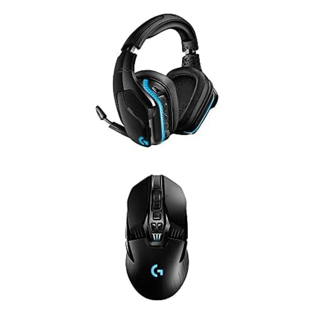 Logitech G935 Wireless Gaming Headset with DTS:X 7.1 Surround Sound & LIGHTSYNC RGB - Black/Blue | Logitech G903 LIGHTSPEED Wireless Gaming Mouse Bundle | Perfect for PC Gaming, Streaming & Esports