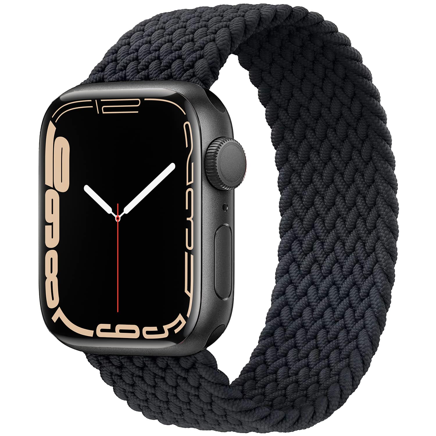 GBPOOT Braided Solo Loop Apple Watch Band - Soft Stretchy Sport Wristband for iWatch Series 1/2/3/4/5/6/7/8/SE - Compatible with 38mm 40mm 41mm 42mm 44mm 45mm 49mm - No Buckles/Clasps - Charcoal Color - Perfect for Running, Workouts & Everyday Wear