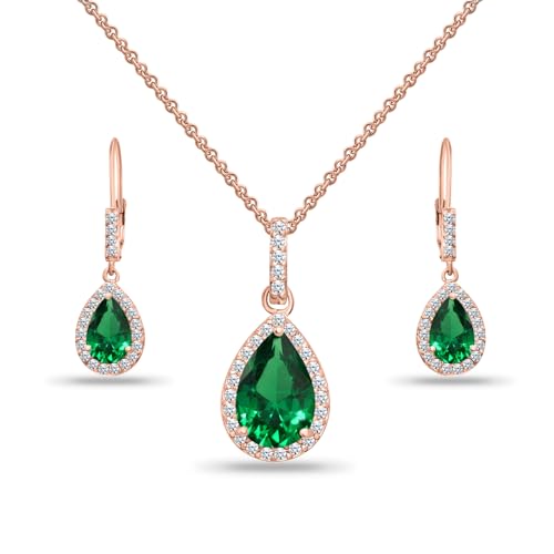 Simulated Emerald - Rose Gold