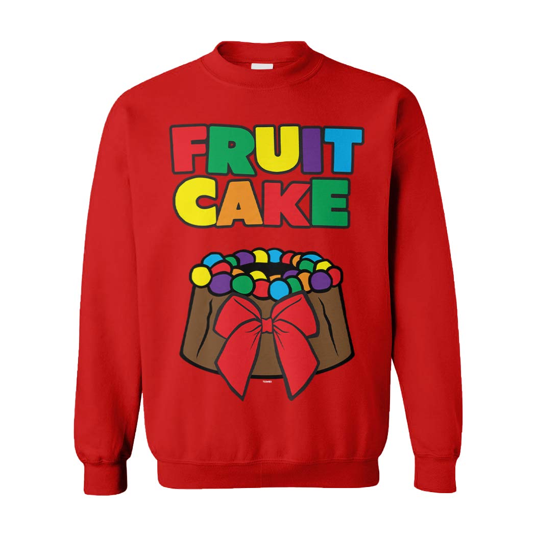 Tcombo Fruit Cake Funny Christmas Sweatshirt - Unisex Holiday Crewneck Pullover for Xmas Parties & Festive Family Gatherings