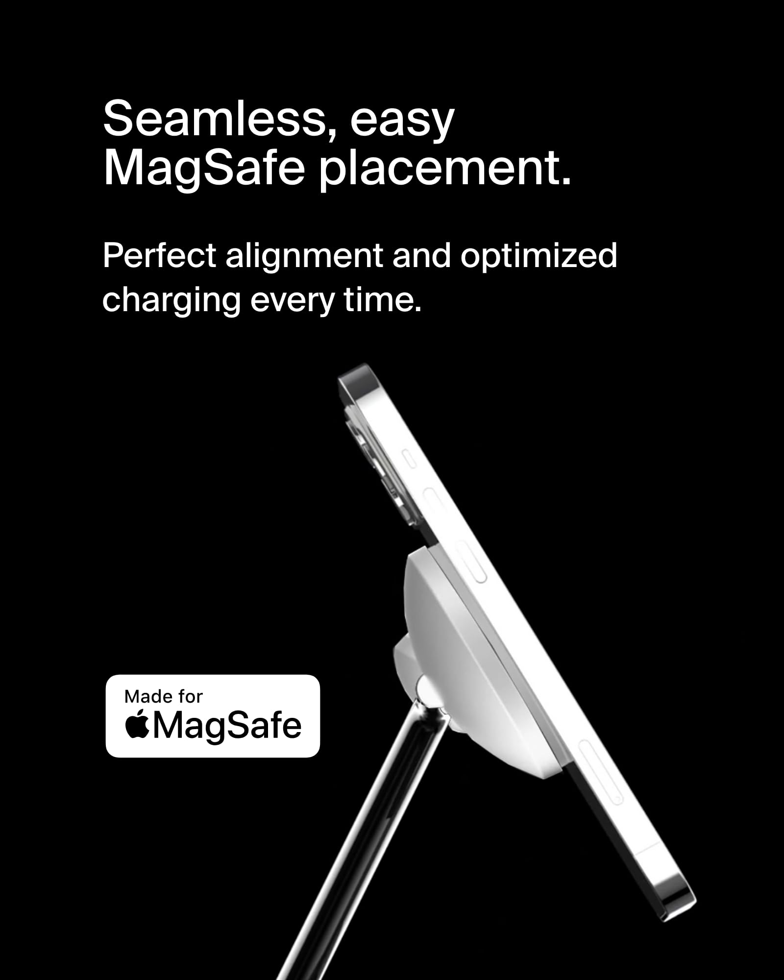 Belkin MagSafe 3-in-1 Wireless Charging Stand (2nd Gen) - 33% Faster Charging for iPhone 16/15/14 Series, Apple Watch & AirPods - Multi-Device MagSafe Charging Station (White) - Perfect for Bedside, Office Desk & Travel Accessories