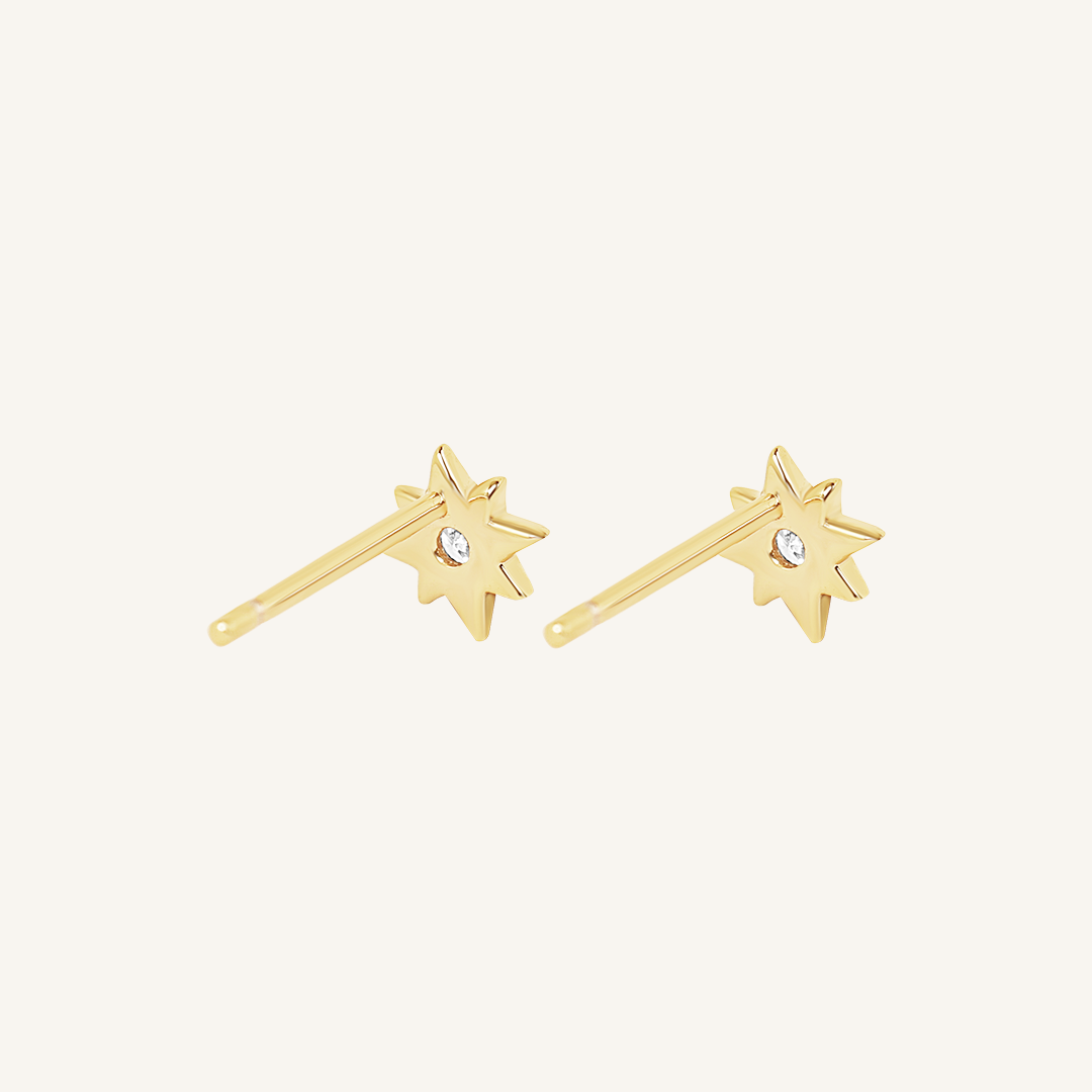 Contentment Star Stud Earrings - Elegant Gold Plated Studs for Women, Perfect for Daily Wear & Special Occasions