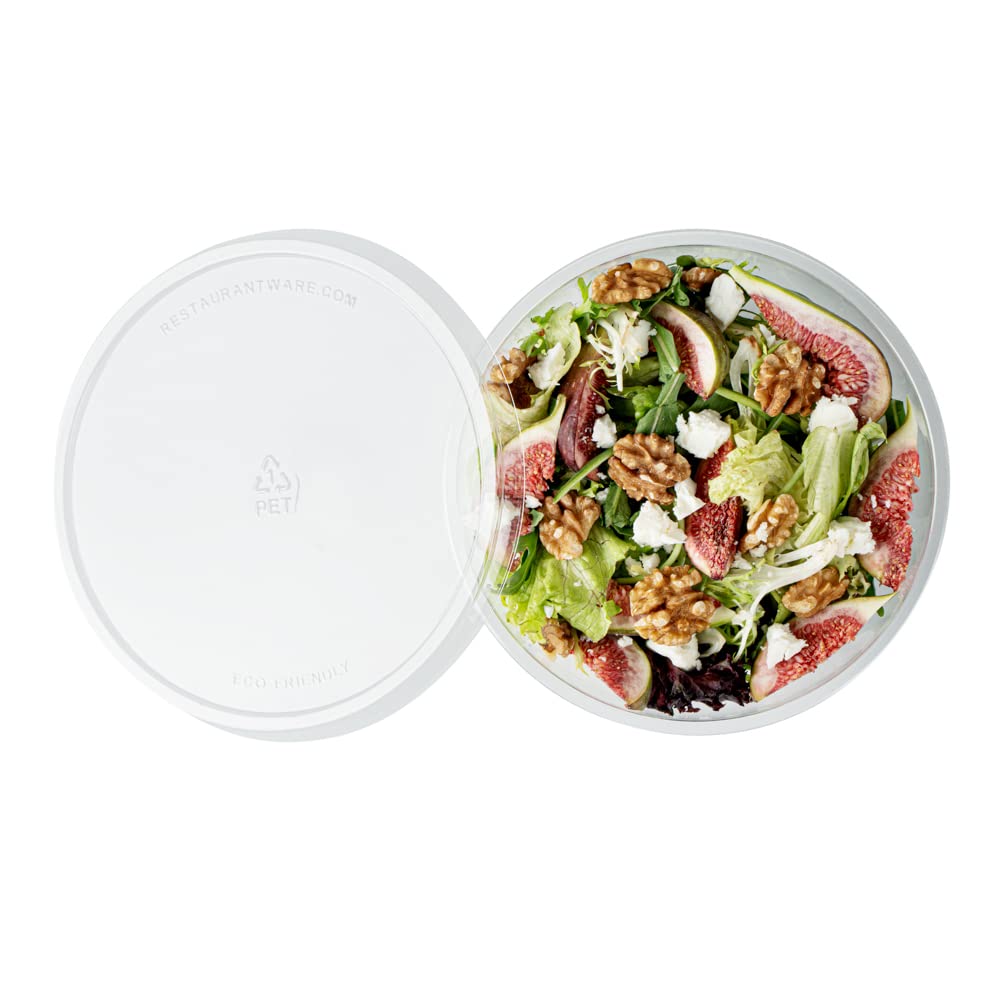200-Pack 21oz Clear Recyclable Plastic Salad Bowls | Disposable Large To-Go Containers for Pasta, Salads, Soups | Perfect for Restaurants, Catering & Meal Prep (Lids Sold Separately)