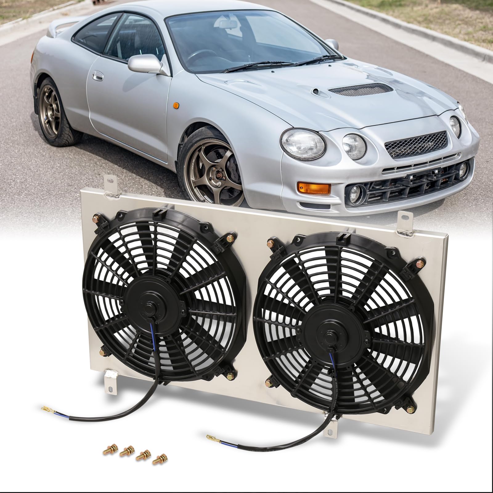 Aluminum Radiator Fan Shroud Kit with 12