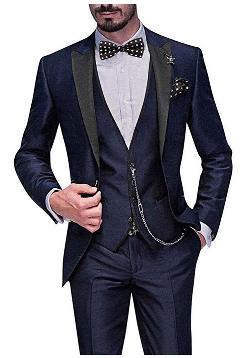 3-Piece Green Wedding Suit for Men - One Button Notch Lapel Groom Tuxedo | Perfect for Weddings, Proms & Formal Events