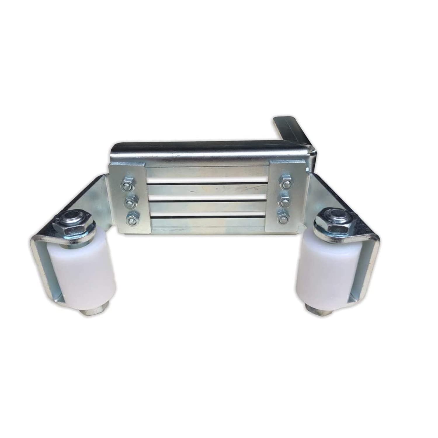 Heavy Duty Adjustable Slide Gate Receivers with Rollers - Truck Assembly Post Mounting Bracket Kit for Secure Fence & Driveway Access Control