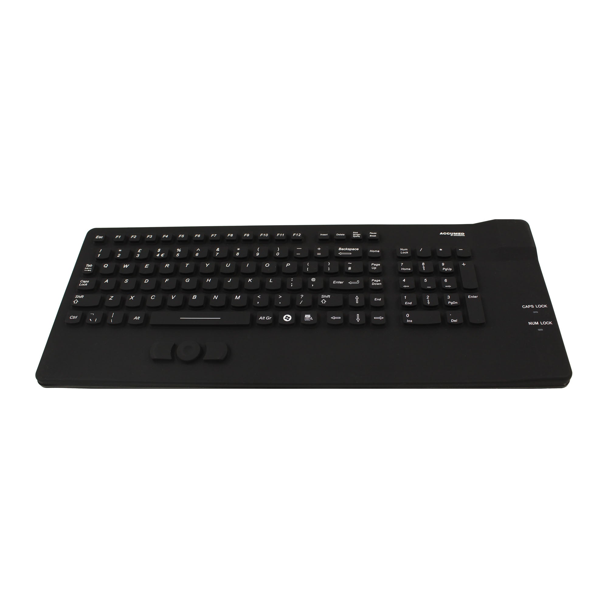 AccuMed Compact Waterproof Keyboard - Medical & Industrial Use - Spill-Resistant, Durable Design for Hospitals, Clinics, and Harsh Environments