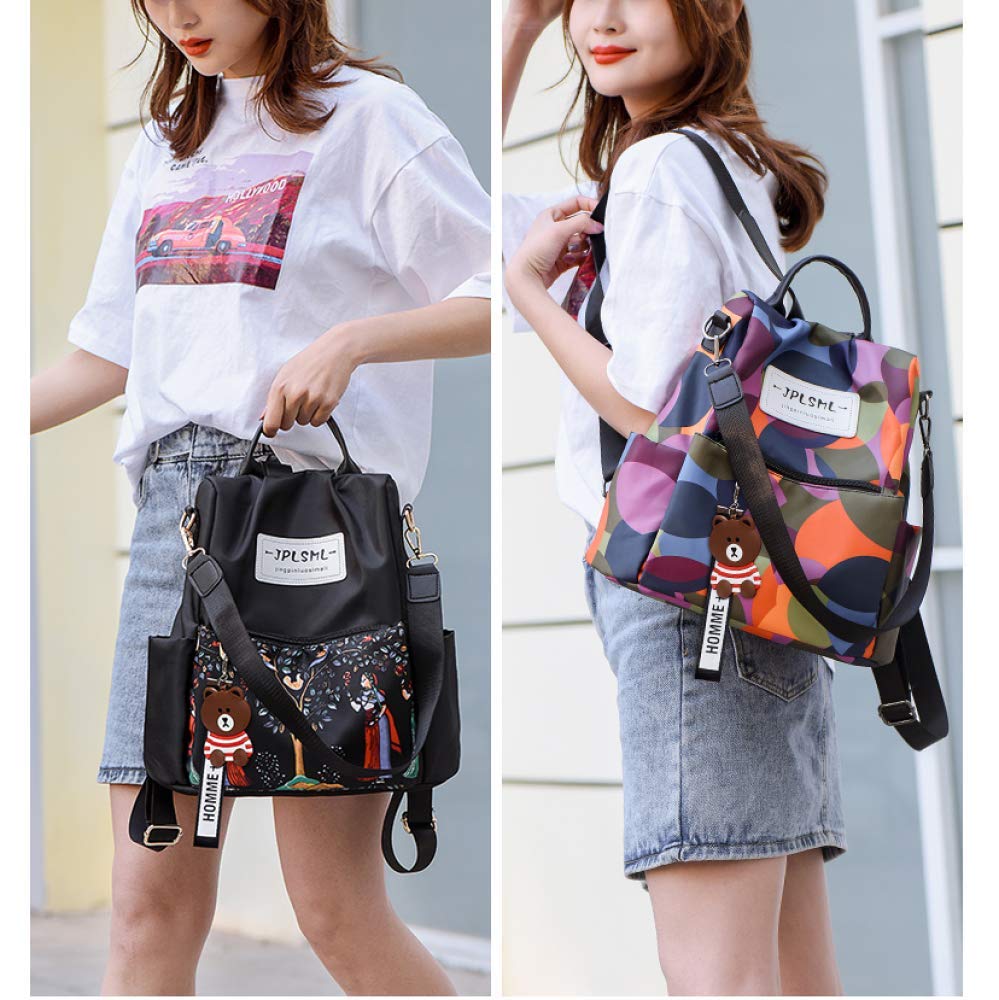 Anti-Theft Women's Travel Backpack - Large Capacity Nylon Laptop Backpack for Commuting, School & Outdoor (32×30×13cm) | Water-Resistant & USB Charging Port - Perfect for Work, College & Travel Adventures
