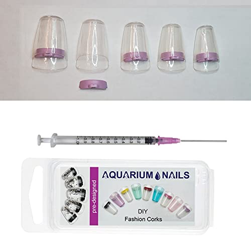 Clear Nail with Purple Cork