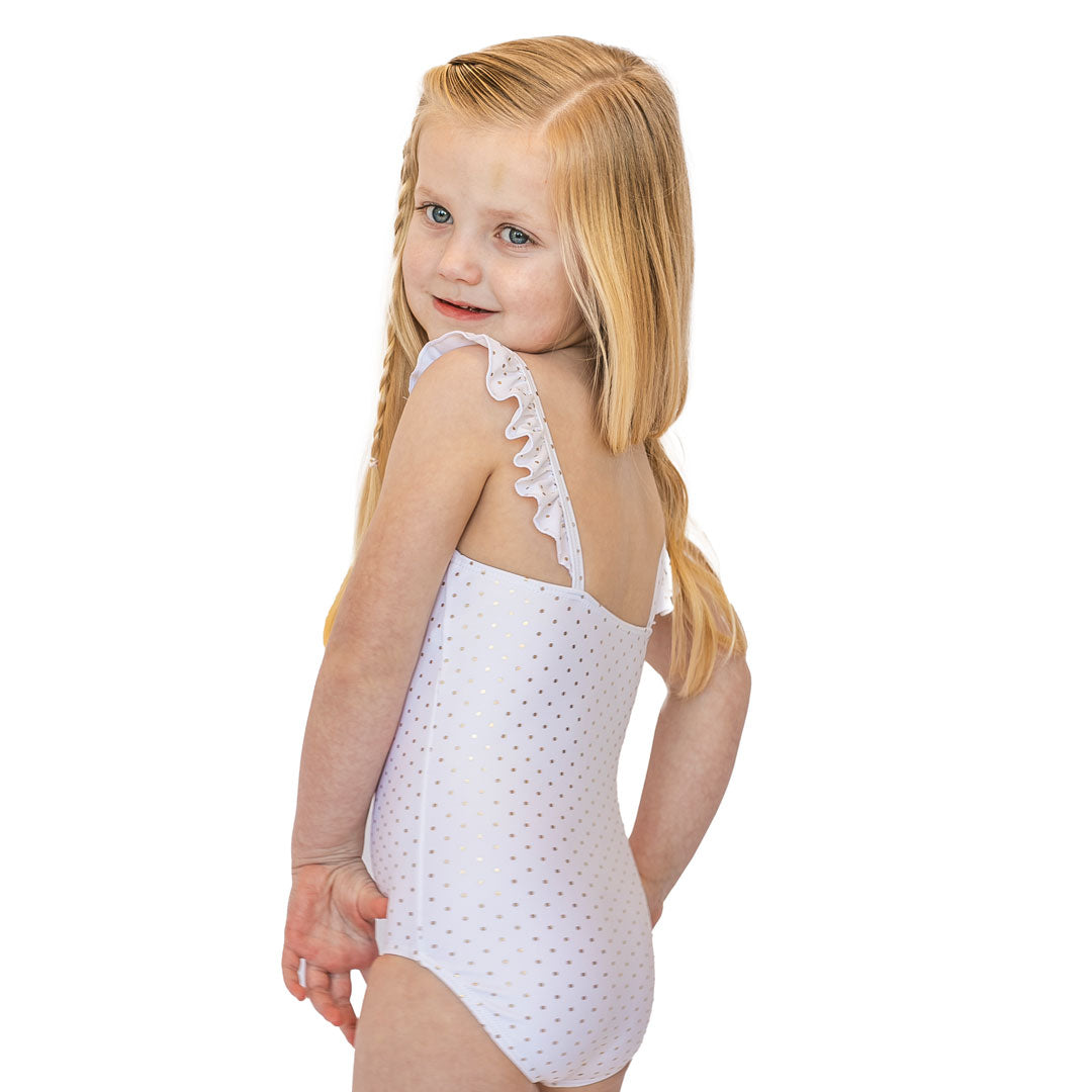 Girls Ruffle Strap One Piece Swimsuit - Cute Swimwear for Toddler & Kids - Perfect for Beach, Pool & Summer Vacations