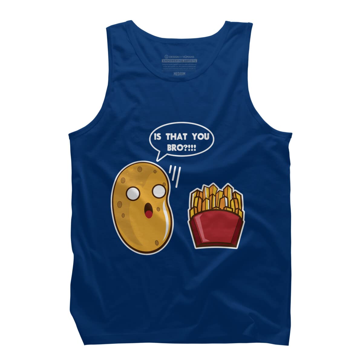 Design By Humans Men's I Am A Potato French Fry Graphic Tank Top - Funny Novelty T-Shirt for Casual Wear & Lounge - Perfect for Potato Lovers, Gifts, and Everyday Comfort
