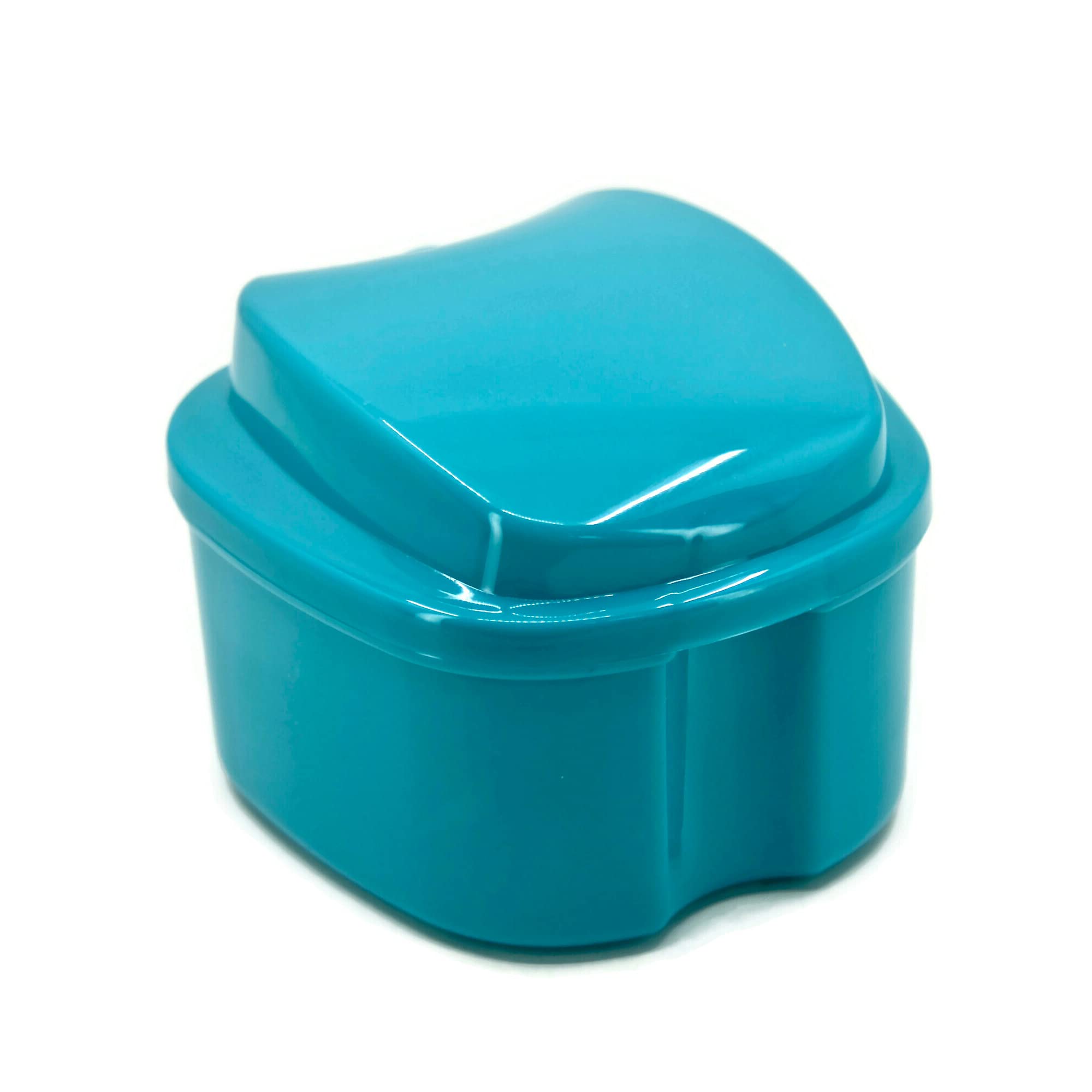 Premium Denture Case with Strainer - Night Cleaner Denture Bath Box for Retainers, Mouthguards & False Teeth - BPA-Free Travel Storage Solution for Denture Care (Teal) | Perfect for Overnight Soaking & Travel Organization