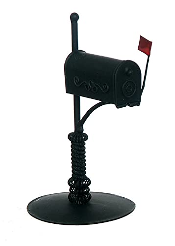 Miniature Black Rural Mailbox for Dollhouse - DIY Craft Accessory, Scale Model Display, Fairy Garden Decor - Perfect for Miniature Scenes, Dollhouse Displays & Craft Projects