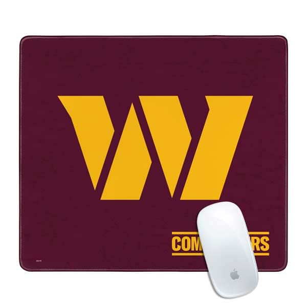 Skinit Small Gaming Mouse Pad - Officially Licensed NFL Washington Commanders Distressed Design with Stitched Edges | Waterproof, Non-Slip Rubber Base | Desk Mat for Keyboard & Mouse | Perfect for PC Gaming, Office Work & Home Computer Setup