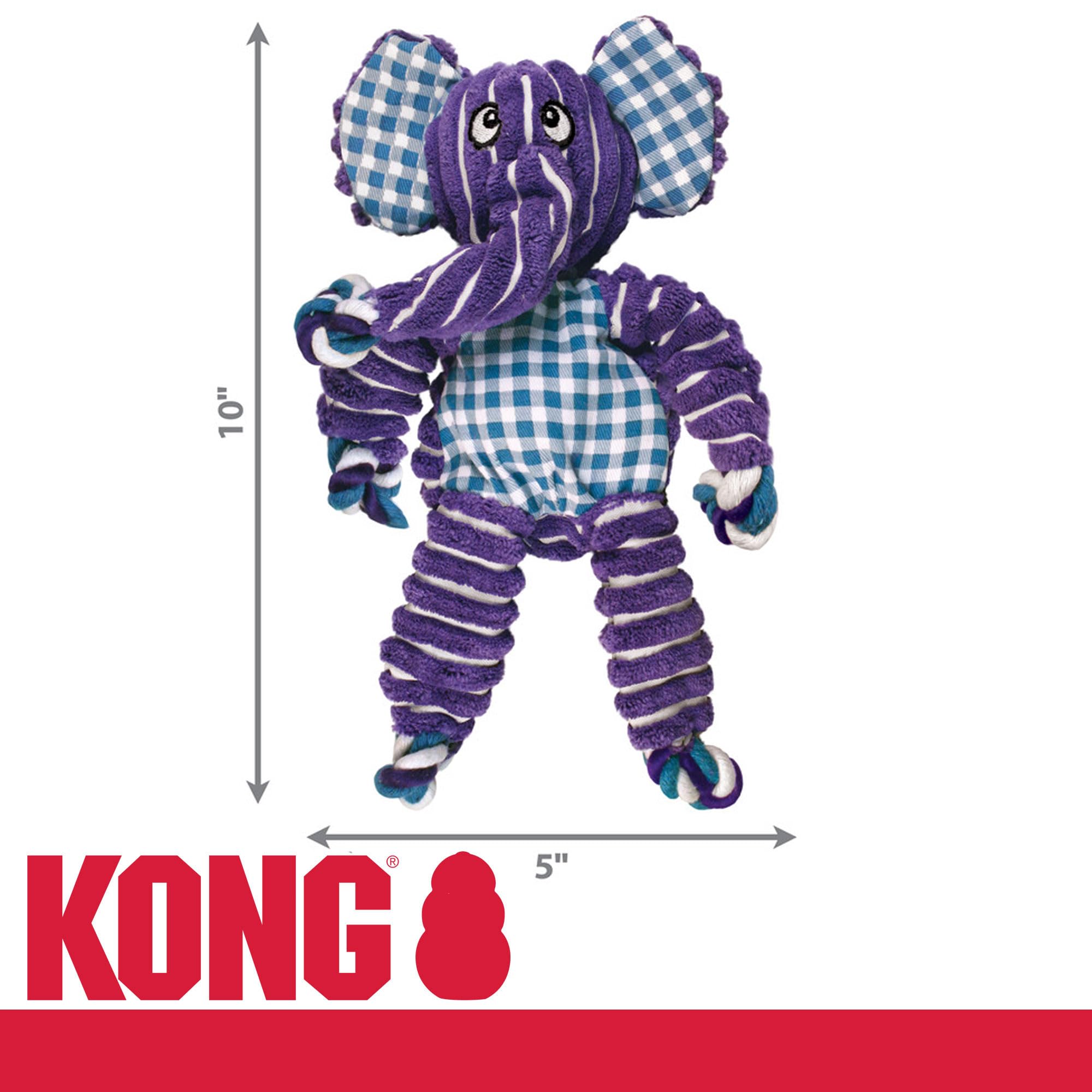 KONG Floppy Knots Elephant Dog Toy for Small & Medium Dogs - Durable Chew Toy for Playtime & Training