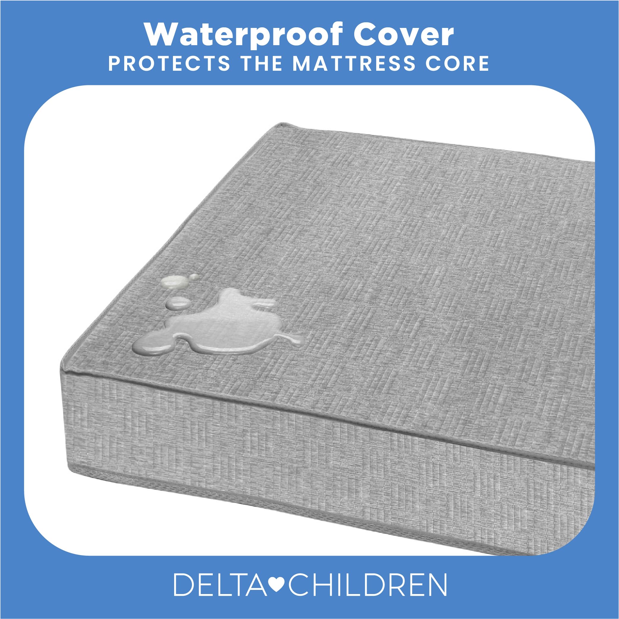 Delta Children Sweet Beginnings Dual Sided Crib & Toddler Mattress - GREENGUARD Gold & CertiPUR-US Certified - Plant-Based Soy Foam Core - Waterproof Cover - 5 Year Warranty - Made in USA - Perfect for Nursery & Toddler Bed Transition