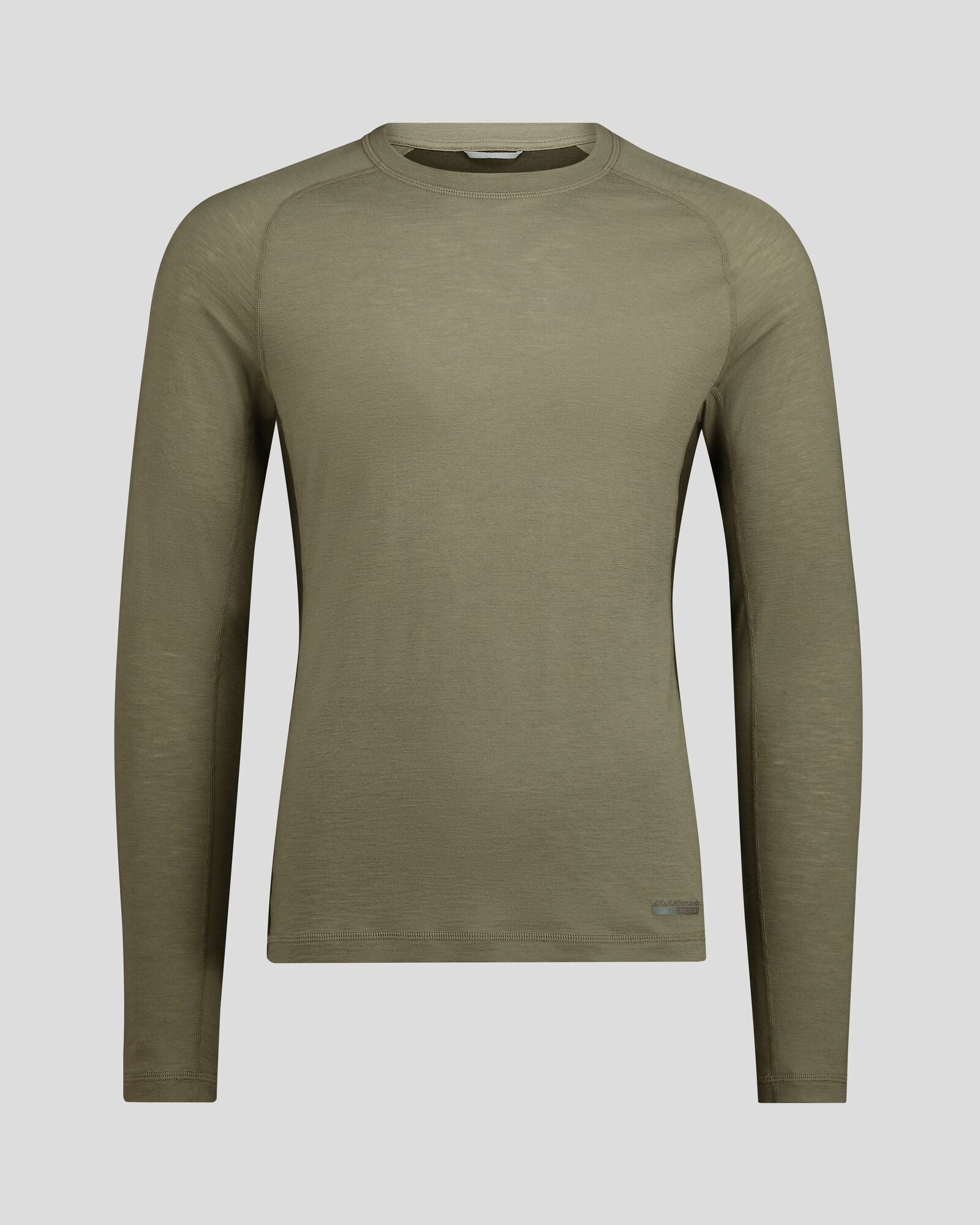 Men's K Merino 125 Baselayer Top - Lightweight Thermal Underwear for Hiking & Outdoor Activities - Beech/Dark Moss Color