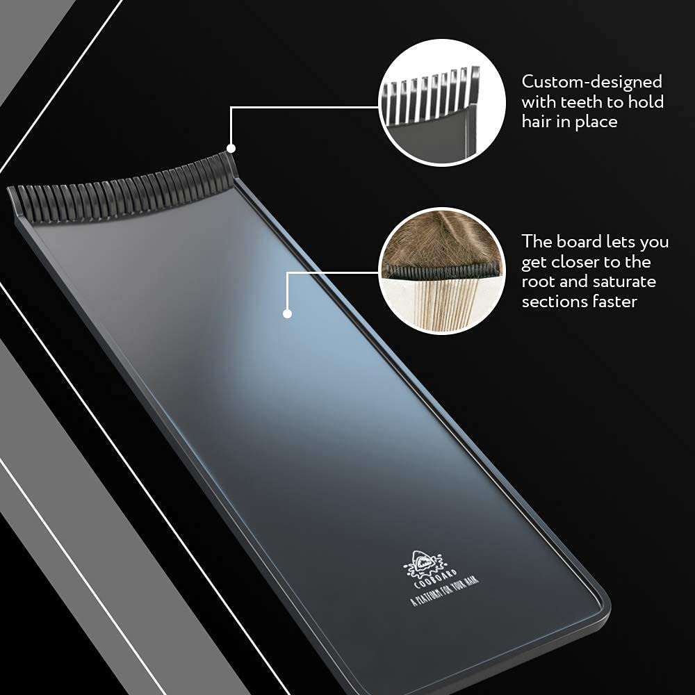 Authentic Cooboard Balayage Board with Teeth | Professional Hair Highlighting Paddle for Salon & Home Use | Easy to Clean, Durable & Lightweight (XXL Black) | Perfect for Balayage, Ombre & Foil Highlights