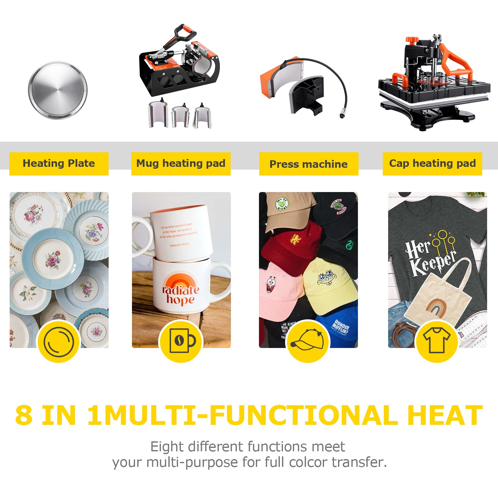 **DREAMVAN 8-in-1 Heat Press Machine, 12