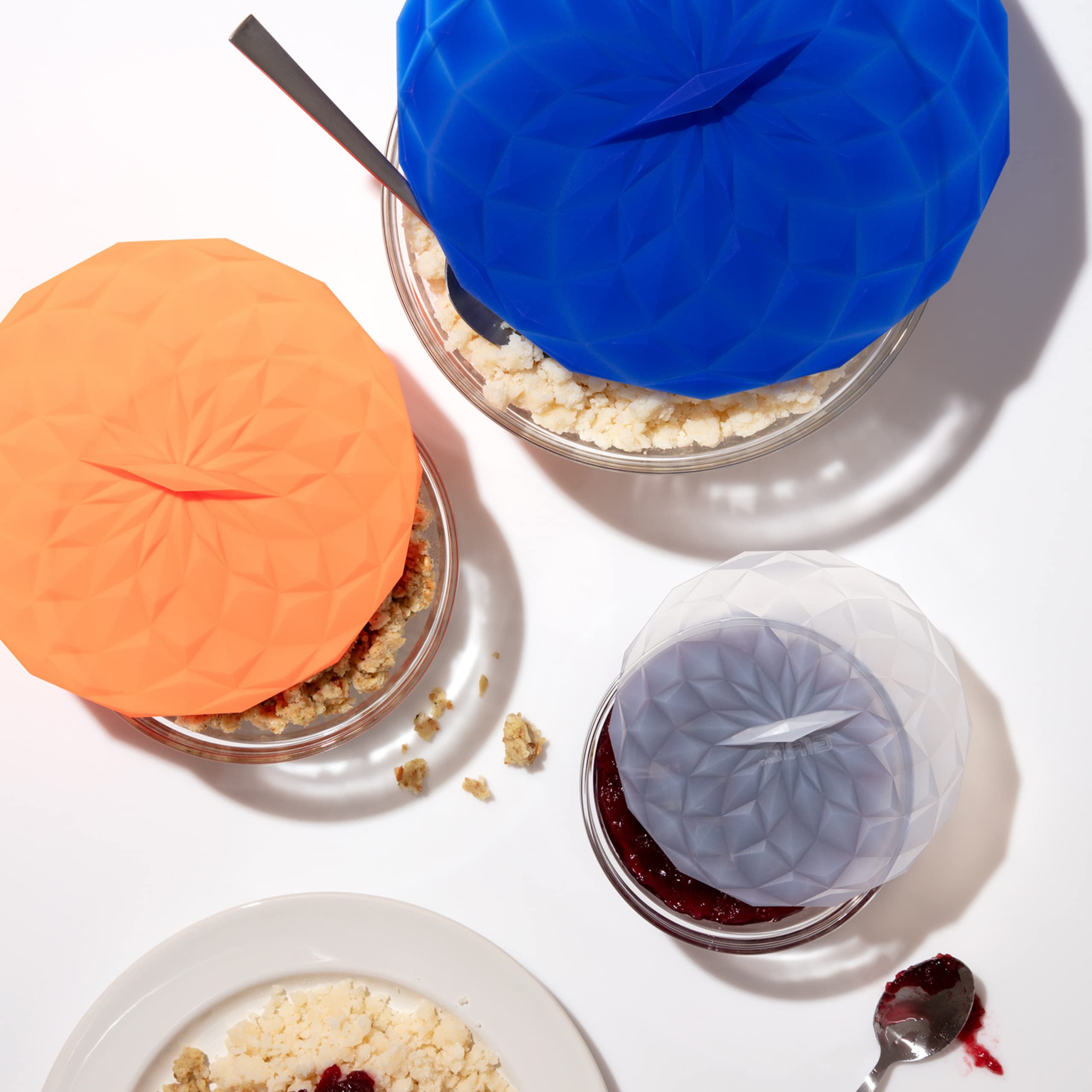GIR: Get It Right Silicone Suction Lids - 12.5 Inch Heat-Resistant Microwave Splatter Cover for Bowls, Plates & Pots - Oven, Fridge & Freezer Safe - Studio White - Perfect for Meal Prep, Leftovers & Food Storage