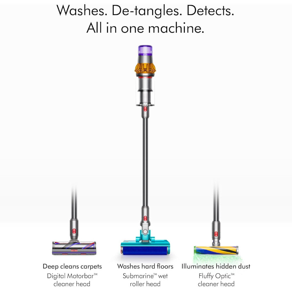Refurbished Dyson V15 Detect Submarine Cordless Vacuum Cleaner - Official Outlet with 1 Year Warranty | Powerful Suction for Pet Hair, Hard Floors & Carpets | Home Cleaning Essential