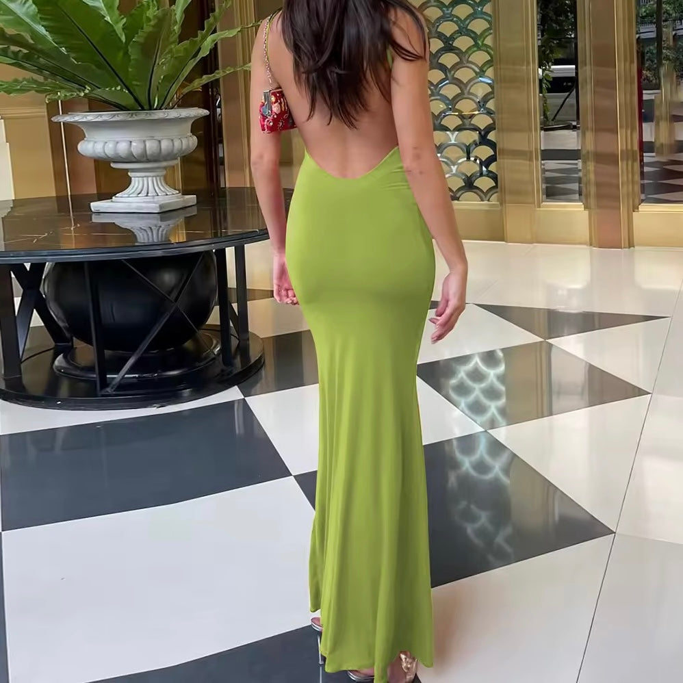 Clara Backless Bodycon Maxi Dress - Sexy Slim Fit Long Formal Evening Gown for Women, Perfect for Parties, Weddings & Date Nights