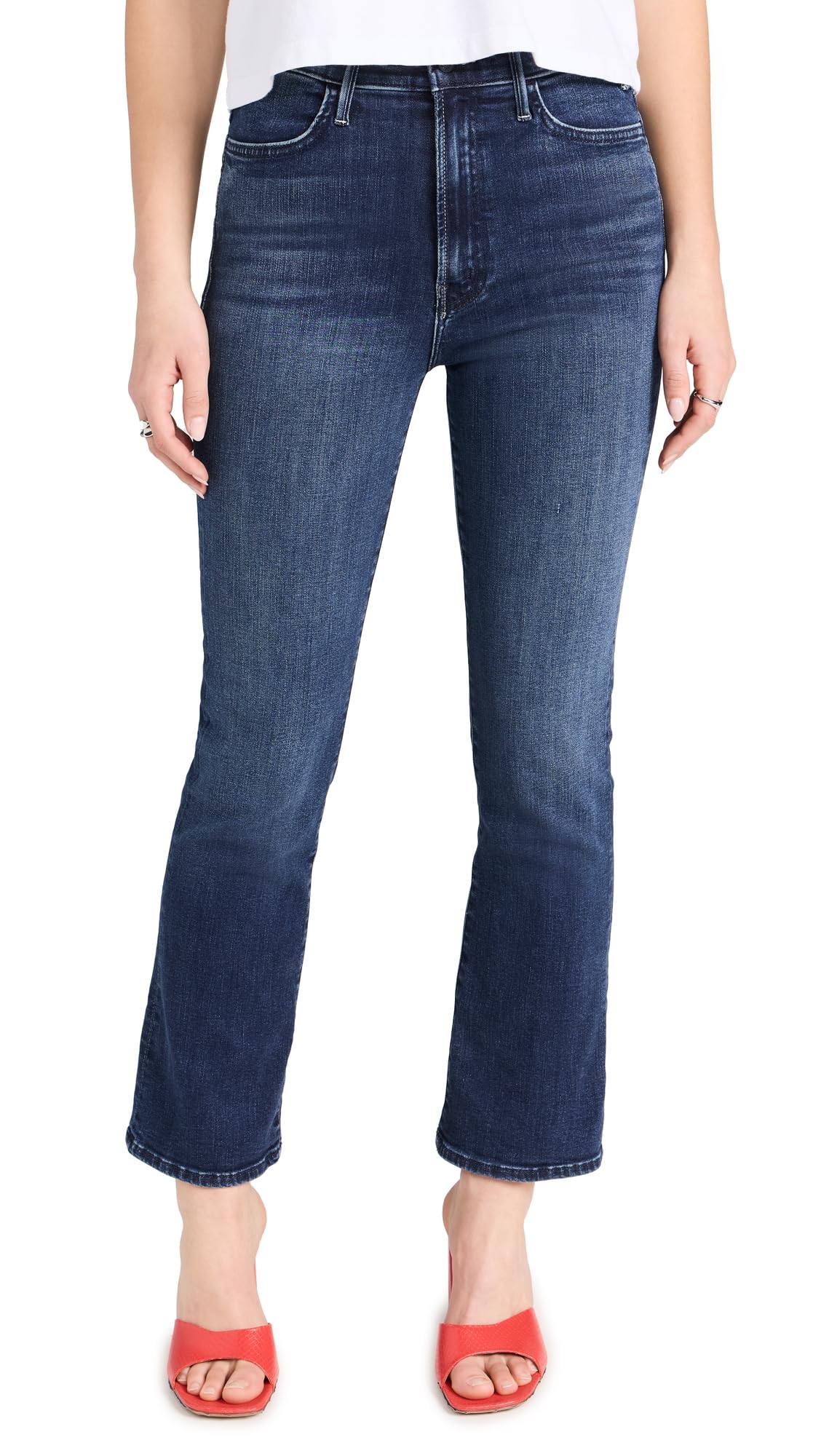 MOTHER Women's The Hustler Ankle Jeans - High Waist Skinny Denim Pants for Casual Wear & Everyday Outfits